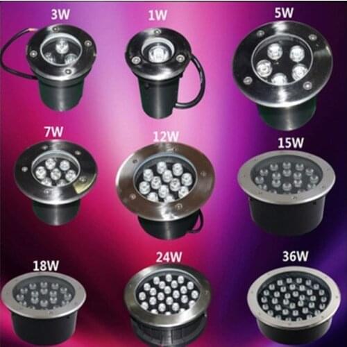 NEW 1W/3W/5W/7W/9W/12W/15W/18W LED Outdoor Ground Garden Floor Underground Buried Lamp Spot Landscape Light 12V-24V/85-265V IP67