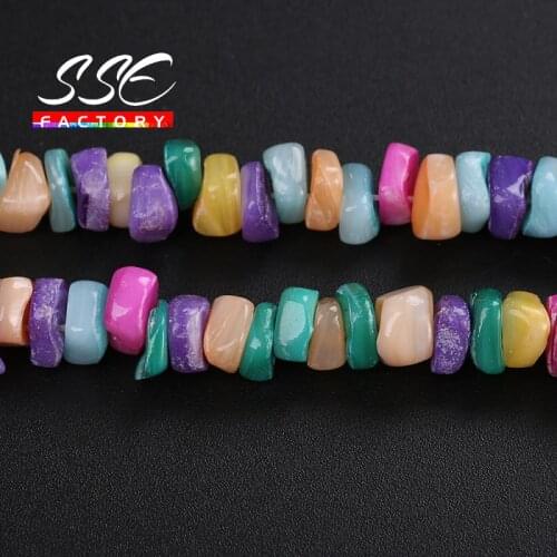 Wholesale Natural Stone irregular Colorful Shell Beads Smooth Loose Spacer Beads For Jewelry Making DIY Bracelet Necklace 15"
