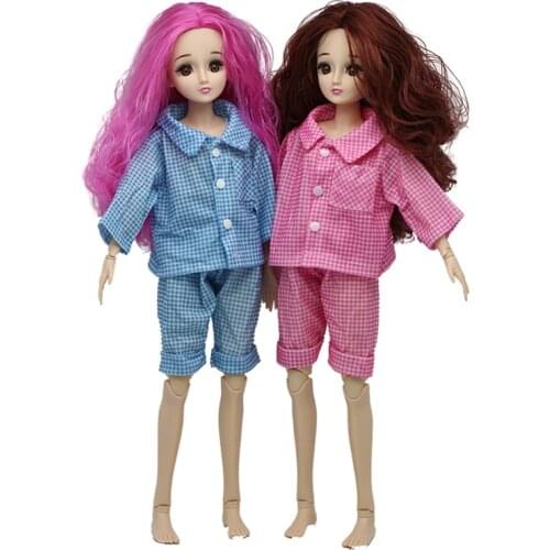 60cm Doll Sleepwear DIY Sleeping Outfit Pajamas For Doll 1/3 Nightclothes Toys Accessories Girls Play House Toys Without Doll