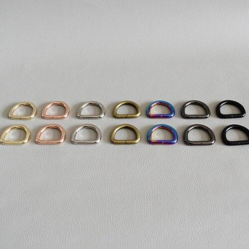 50 Pcs/Lot Alloy Flat D Rings D-Rings 3/4Inch(20mm) Webbing D Buckle Bag Durable Connect Buckle Flat Diy Dog Collar Accessories