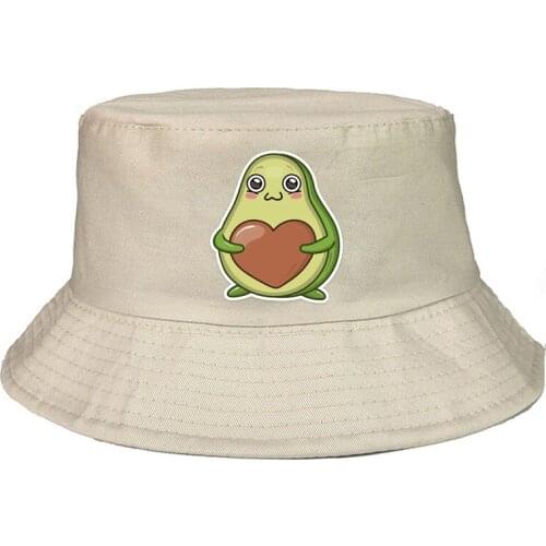 Custom Printed Panama Bucket Hat Men Women Cartoon Avocado summer Hat Hip Hop Fishing Fisherman Hat FOR BOY GIRLS