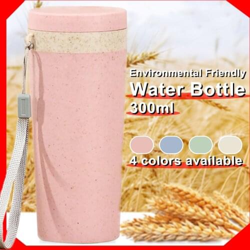 Environmentally Friendly 300ml Portable Water Bottle Wheat Straw Fiber Insulation Keep Warm Cup For Student Travel Sports
