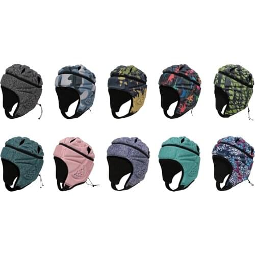 Adjustable Rugby Helmet EVA Padded Headgear Football Goalkeeper Soft Head Protective Helmet Protector for Unisex Youth Adults