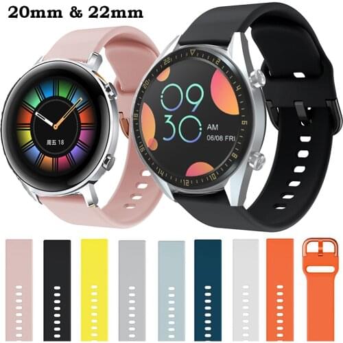 20mm 22mm Silicone Watchband for Huawei Watch GT GT2 GT 2 Wrist Strap Replacement Watch Band for Huami Amazfit GTS/GTR 42mm 47mm