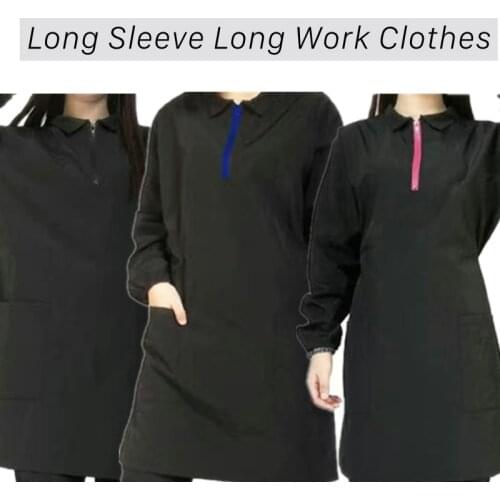 S-3XL Hair Salon Work Clothes Hairdressing Pet Grooming Long & Short Sleeve Work Clothes Barber Shop Hair Stylist ApronG0917