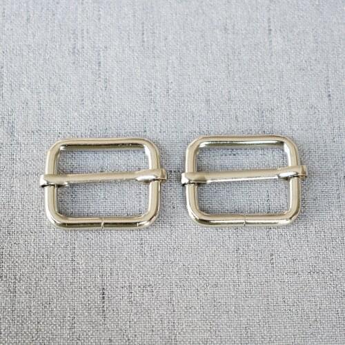 Silver 1 piece 25mm Metal Heavy Duty Thickness Shoulder Leather Bag Strap Belt Adjust Tri-glide Pin Buckle Slider