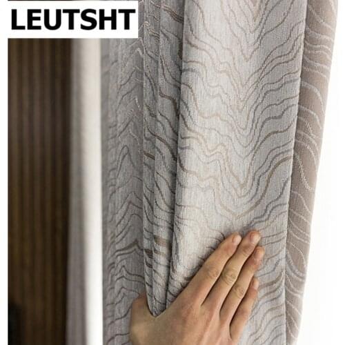 Modern Blackout Curtains for Living Dining Room BedroomThickened Chenille Jacquard Water Crack Texture Curtains Fabrics Blinds