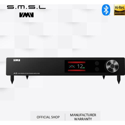 SMSL VMV A2 Power Amplifier 32bit 768kHz Support DSD512 Bluetooth UAT LDAC Aptx-HD AAC Subwoofer preoutput With Remote Control