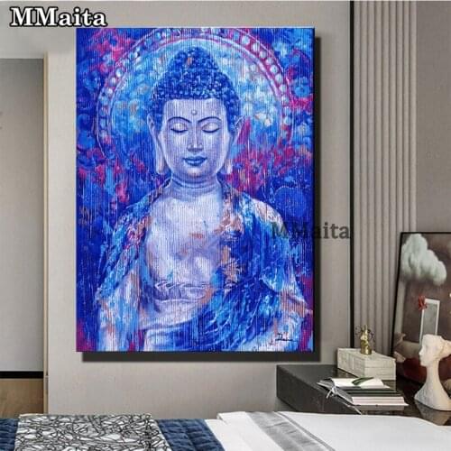 Buddha Statue Zen Diamond Full square Round Drill Diamond embroidery Vintage Buddhist cross stitch diamond painting Art,GG5688