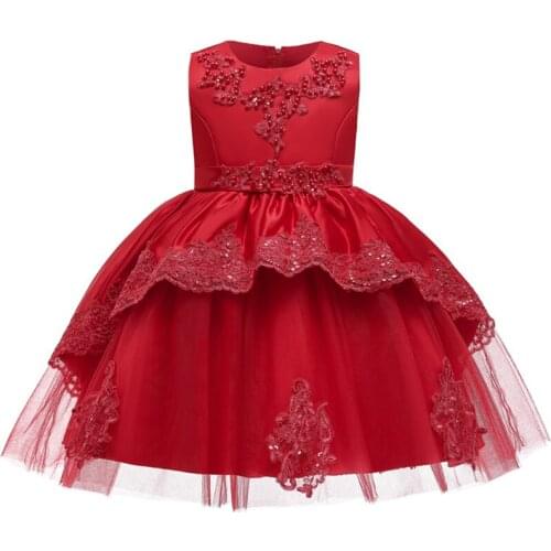 Flower girl wedding Beaded formal Eucharist party indoor dance party Girls birthday party Beaded Embroidered Party Dress