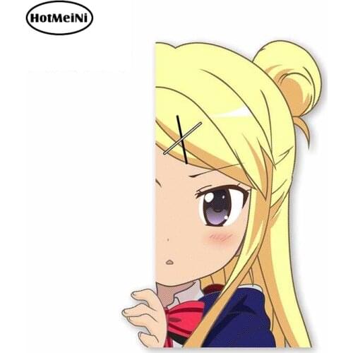 HotMeiNi 13cm For Anime PEEKING Vinyl Car Wrap Decals Waterproof Car Stickers Graffiti Creative Decoration For JDM SUV