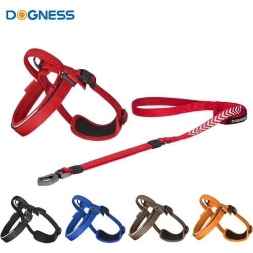 Breathable Reflective Dog Harness Nylon Dog Leash Adjustable Pet Harness For Small Large Dogs Outdoor Walking Dog Supplies