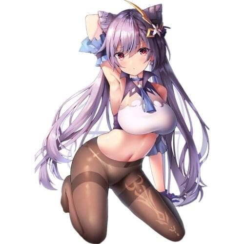 Funny Genshin Impact Car Stickers Sexy Girl Cartoon Anime Decals Car Window Motorcycle Decoration Vinyl KK PVC 13cm X 9.5cm