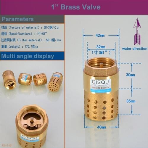 1" Brass Stop Valve with Strainer Filter BSP Female Thread Non-Return Valve Brass Free Shipping
