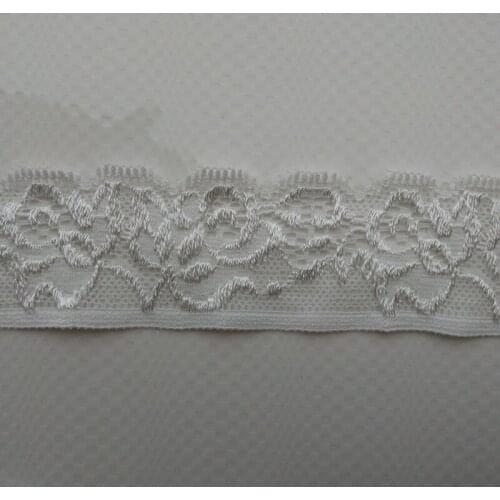 10 yards / batch of beautiful white embroidered elastic lace 3.5 cm wide DIY clothing lace jewelry accessories
