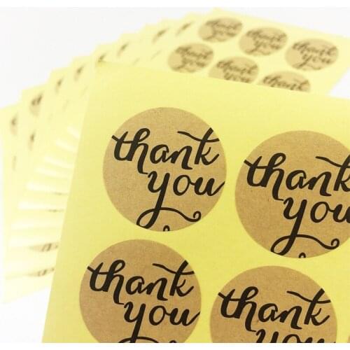 120 Pcs/lot "Thank You" Craft Packaging Seals Kraft Sealing Sticker Labels Wedding Decoration Gift Sealing Scrapbooking