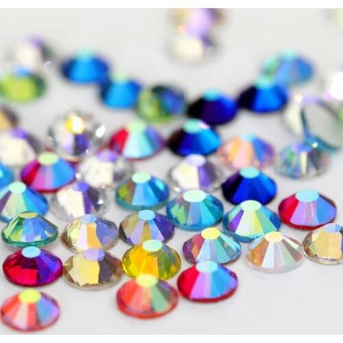 1440pcs Glass Non Hot Fix Rhinestones Mixed AB Colors SS3-SS30 Flatback Hotfix Stones Shiny Gems For Nail Art Decoration B0989