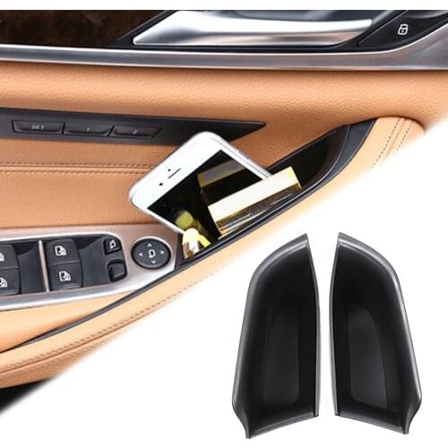 2pcs Car Armrest Front Side Door Handle Storage Tray Box For BMW 5Series G30 G31 2017-2019 Car Accessories Storage Boxes