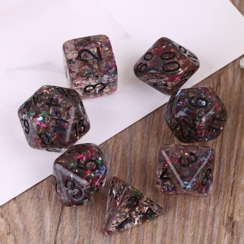 7pcs/set Polyhedral Irregular Multi Sides Numbers Dice Role Playing Board Game for Bar Pub Club Party