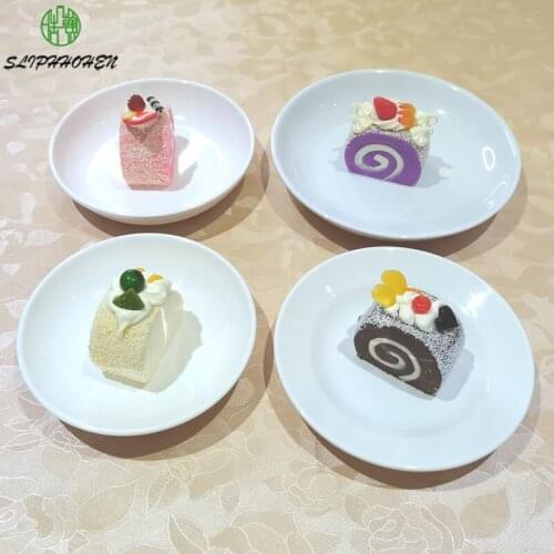 A5 Melamine Dinnerware Dinner Plate Household Fruits Pickled Vegetables Round Small Dish Imitation Porcelain Tableware