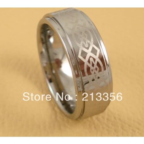 Free Shipping !Cheap Price Promotion Sales! USA Hot Selling Mens Silver Tungsten Carbide Wedding Ring With Edges Band