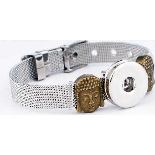 Cat Flower starfish YOGA fox music Christmas tree metal Stainless steel 18mm snap button bracelet BF622