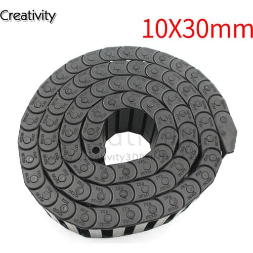 Transmission Chain ( 10x30mm L1000mm ) Bridge Type Plastic Towline Cable drag Chain Wire Carrier 10*30mm With End Fit for Router