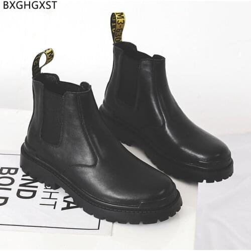 Black Chelsea Boots Men Luxury Brand Shoes for Men 2021 Motorcycle Boots for Men Male Winter Shoes Mens Boots Casual Chaussure