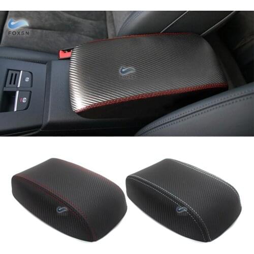 For Audi A3 2017 2018 Carbon Texture Microfiber Leather Car Interior Center Armrest Box Cover Sticker Trim