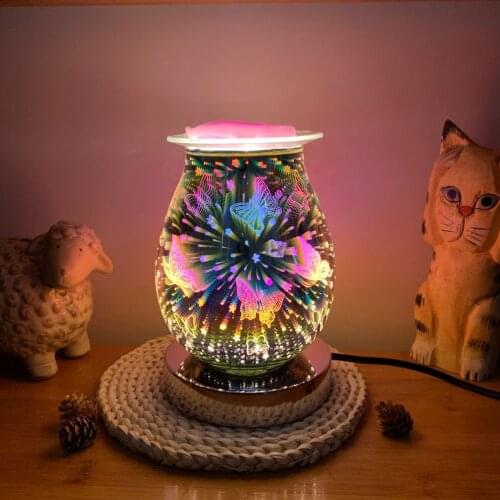 Home Aroma Electric Wax Melt Burner Touch Lamp Night Light Wax Warmer 3D Fireworks Light Wax Melt Warmer For Home Bedroom