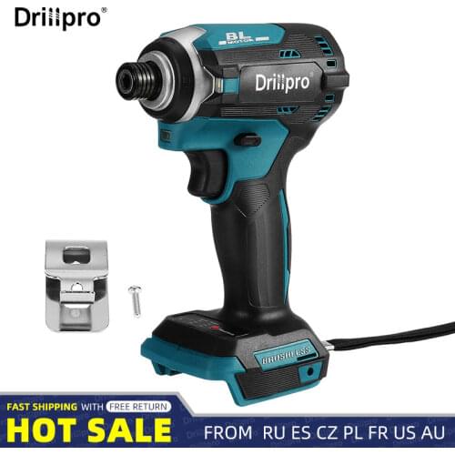 Drillpro 18V Electric Screwdriver Speed Brushless Impact Wrench Drill Driver Power Tool + 3 LED Light For Makita Battery