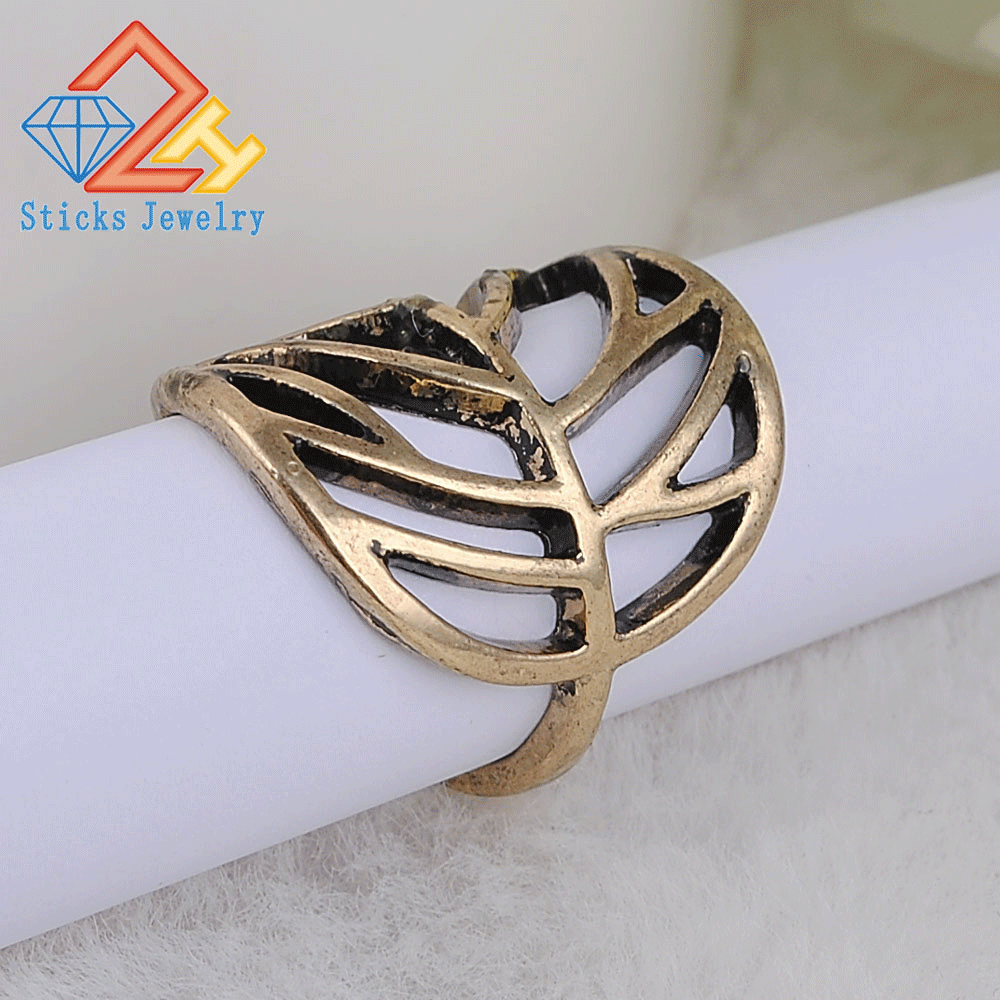 Free Shipping 2017 New Charm Retro Hollow Out Leaves Ring 1 pcs/lot fashion rings