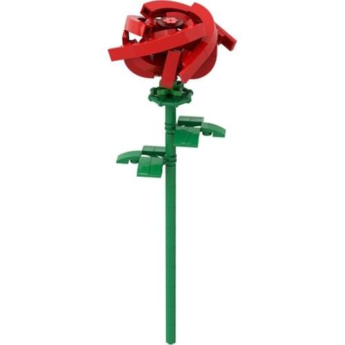 Red Rose Potted Flower Short stem Bricks Building Blocks Compatible brand vases DIY Model Assembly Construction Educational Toys
