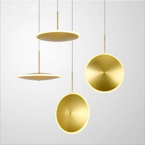 Restaurant chandelier three end living room bedroom study bedside led stair window metal color flying saucer Chandelier