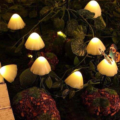 Solar Mushroom Light Outdoor Garlands Garden Fairy Lighting Decoration Cute Garden Patio Pathway Waterproof IP65 20 Mini Lamps