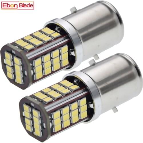 Pair LED Motorcycle Headlamp 2835 56SMD BA20S Car Auto Scooter ATV Moped Led Head Light Bulb White 6000K Yellow Amber 6V 12V DC