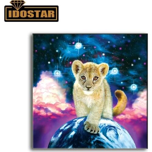 Full Square/Round DIY Diamond Painting "Lion Baby In Starry Planet" Embroidery Cross Stitch Mosaic Full Of Rhinestone Decorate