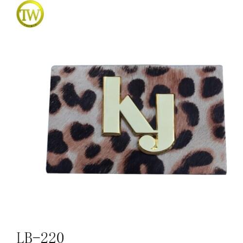 Custom Leather logo label/ jeans gold label / metal tag for scarf