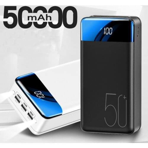 50000mAh Power Bank Portable Charger USB Type C Powerbank For iPhone 11 XR X Samsung Xiaomi Poverbank with Digital Power Display