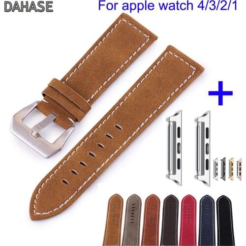 Retro Genuine Leather Watchband for Apple Watch Band Series 4/3/2/1 Sport Bracelet 42 mm 38 mm 44 mm 40mm Strap For iWatch Band