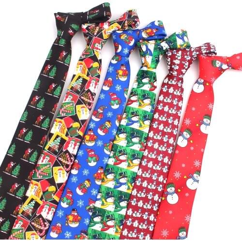 Snowman Print Neck Ties For Men Women Christmas Necktie For Boys Girls Christmas Tree Tie Santa Claus Necktie For Gifts Gravatas