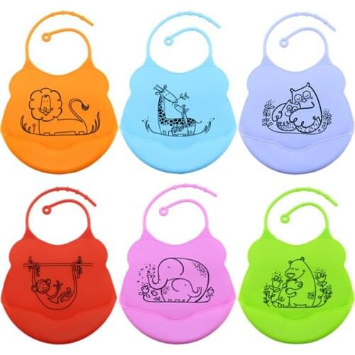 Baby Bib Easi Roll Up Waterproof Anti oil Soft Silicone Crumb Drip Catcher Easy Wipes Leak-Proof Feeding Mouth Pocket Apron