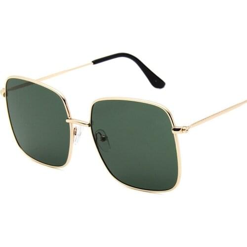 Luxury Square Sunglasses Women Brand Designer Retro Alloy Frame Big Sun Glasses Vintage Gradient Male Female Glasses