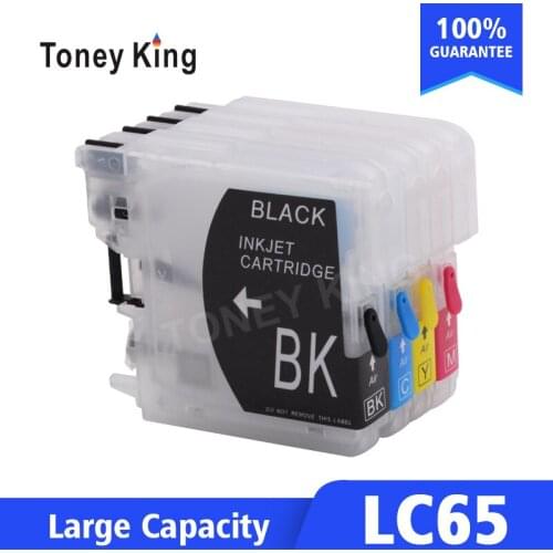 Toney King Refillable Cartridge LC65 XL For Brother LC 16 38 61 67 980 990 1100 65 XL 5490CW 5890CN 6490CN 6490CW Printer Ink