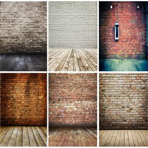 SHUOZHIKE Vinyl Custom Vintage Brick Wall Wooden Floor Photography Backdrops Photo Background Studio Prop 21712 YXZQ-01