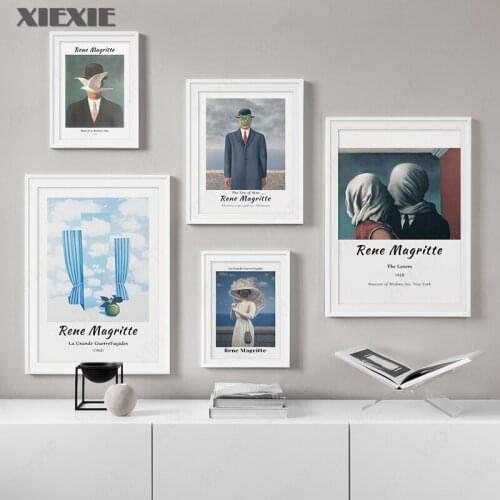 Famous Rene Magritte Surrealism Abstract Art Wall Pictures Canvas Painting Exhibition Poster Print For Living Room Bedroom Decor