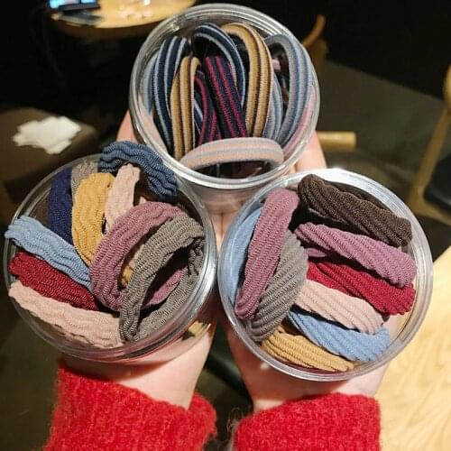 10/20Pack Women Ponytail Scrunchie Hair Bands Elastic Rubber Band Seamless Stripes Hair Ties Girls Headdress Hair Accessories