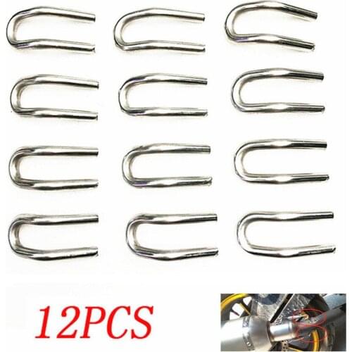 12Pcs Stainless Steel Spring Hook For Motorcycle Scooter Exhaust Pipe Silencer Motorcycle Accessories Exhaust System U-hook