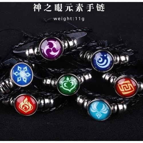 8pcs/lot Game Genshin Eye of God glow-in-the-dark glass bracelet toy gift