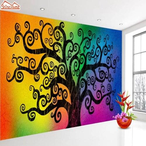 8d Crystal Silk Mural Wallpaper 3d Contact Wall Paper Papers Home Decor Wallpapers for Living Room Kids Self Adhesive Tree Walls